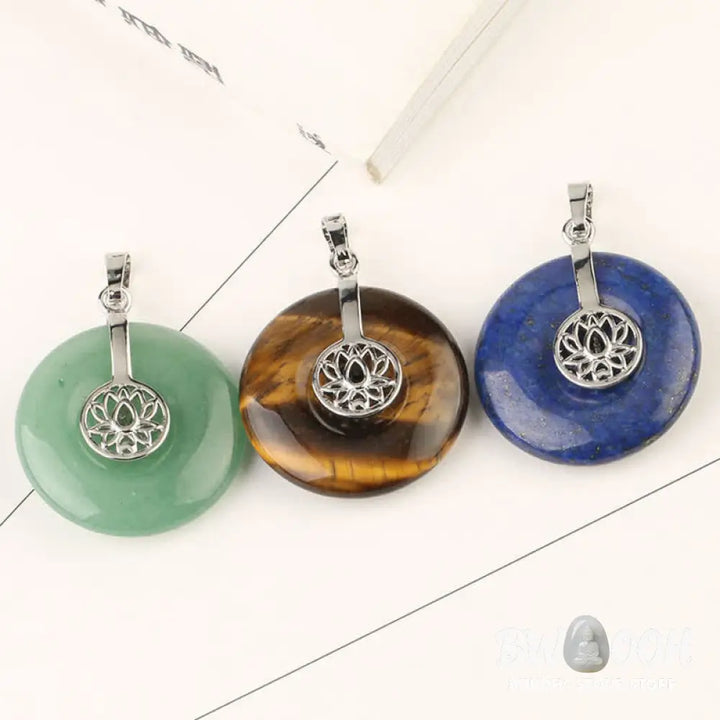Buddha Stones Various Crystal Amethyst Pink Crystal Lotus Healing Necklace Pendant - BWOOOH - Necklaces &amp; Pendants