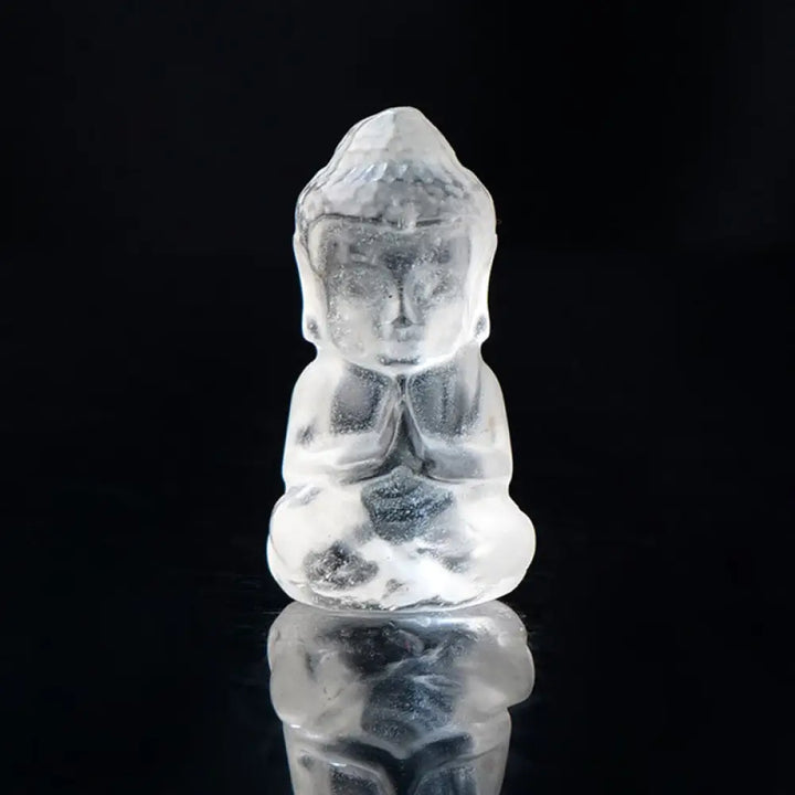 Buddha Stones Various Crystal Amethyst Pink Crystal White Crystal Citrine Buddha Carved Spiritual Healing Necklace
