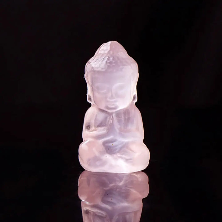 Buddha Stones Various Crystal Amethyst Pink Crystal White Crystal Citrine Buddha Carved Spiritual Healing Necklace