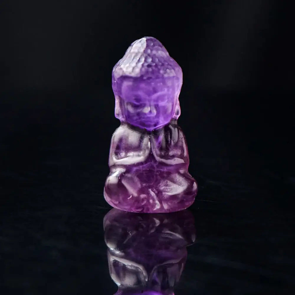 Buddha Stones Various Crystal Amethyst Pink Crystal White Crystal Citrine Buddha Carved Spiritual Healing Necklace
