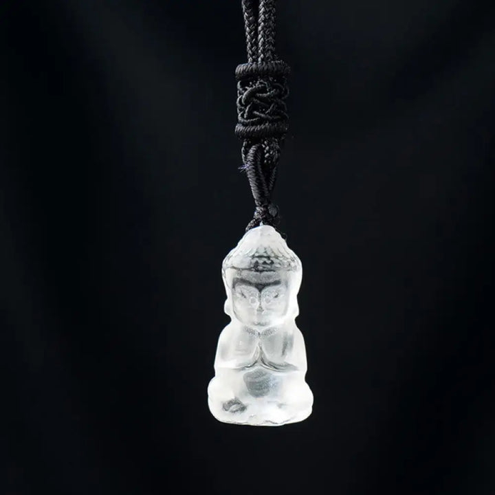 Buddha Stones Various Crystal Amethyst Pink Crystal White Crystal Citrine Buddha Carved Spiritual Healing Necklace