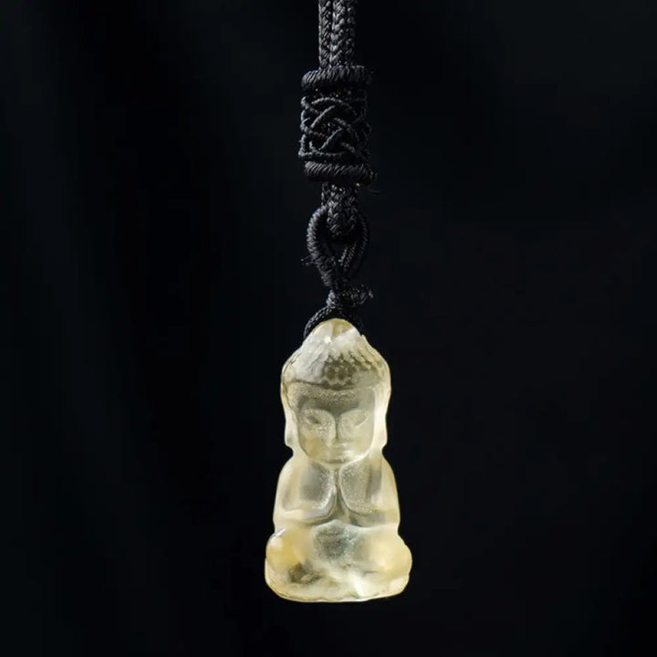 Buddha Stones Various Crystal Amethyst Pink Crystal White Crystal Citrine Buddha Carved Spiritual Healing Necklace