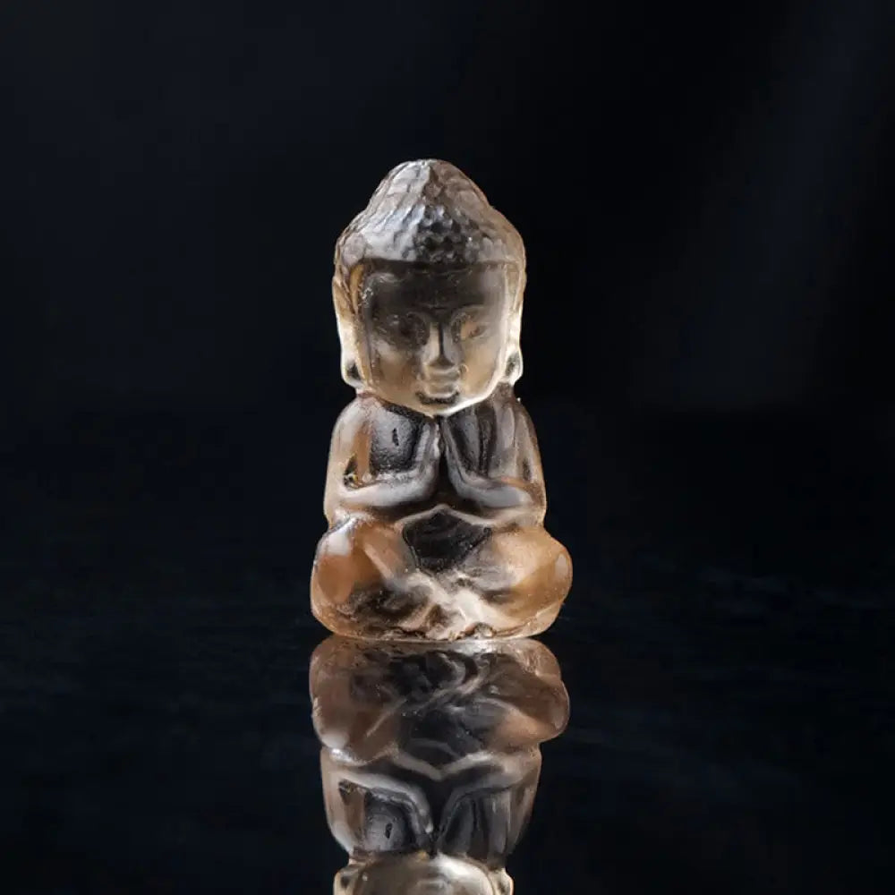 Buddha Stones Various Crystal Amethyst Pink Crystal White Crystal Citrine Buddha Carved Spiritual Healing Necklace