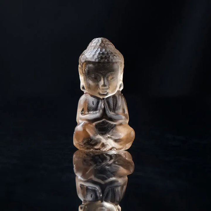 Buddha Stones Various Crystal Amethyst Pink Crystal White Crystal Citrine Buddha Carved Spiritual Healing Necklace