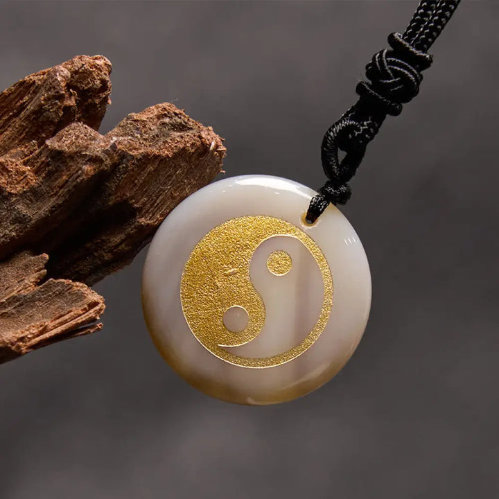 Buddha Stones Various Crystal Amethyst Tiger Eye Green Aventurine Yin Yang Spiritual Necklace Pendant - BWOOOH - Agate
