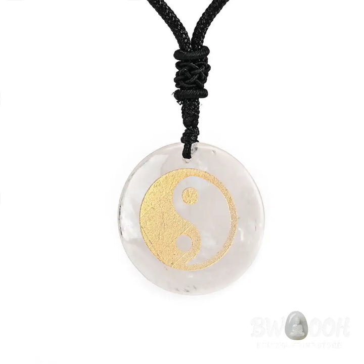 Buddha Stones Various Crystal Amethyst Tiger Eye Green Aventurine Yin Yang Spiritual Necklace Pendant - BWOOOH