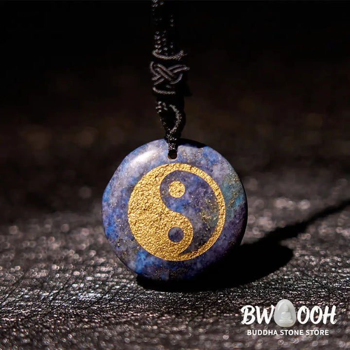 Buddha Stones Various Crystal Amethyst Tiger Eye Green Aventurine Yin Yang Spiritual Necklace Pendant - BWOOOH
