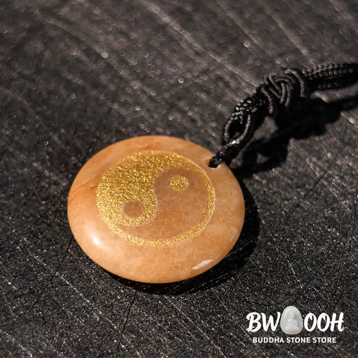 Buddha Stones Various Crystal Amethyst Tiger Eye Green Aventurine Yin Yang Spiritual Necklace Pendant - BWOOOH