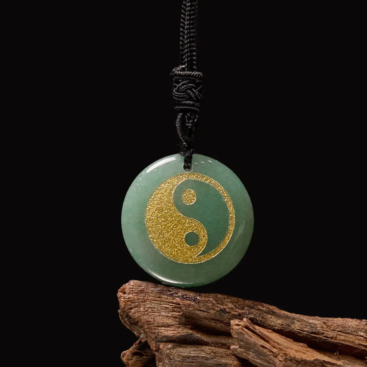 BWOOOH various crystal amethyst tiger eye green aventurine yin yang spiritual necklace pendant