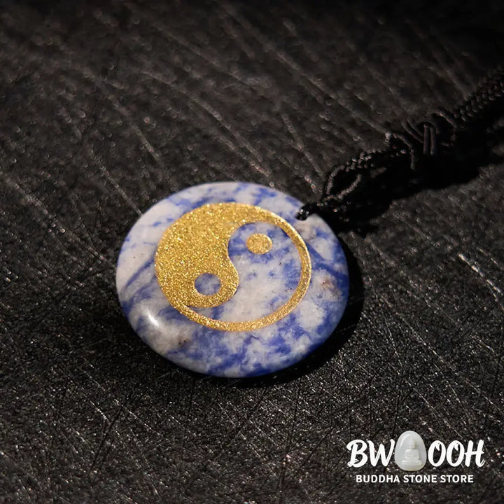 Buddha Stones Various Crystal Amethyst Tiger Eye Green Aventurine Yin Yang Spiritual Necklace Pendant - BWOOOH