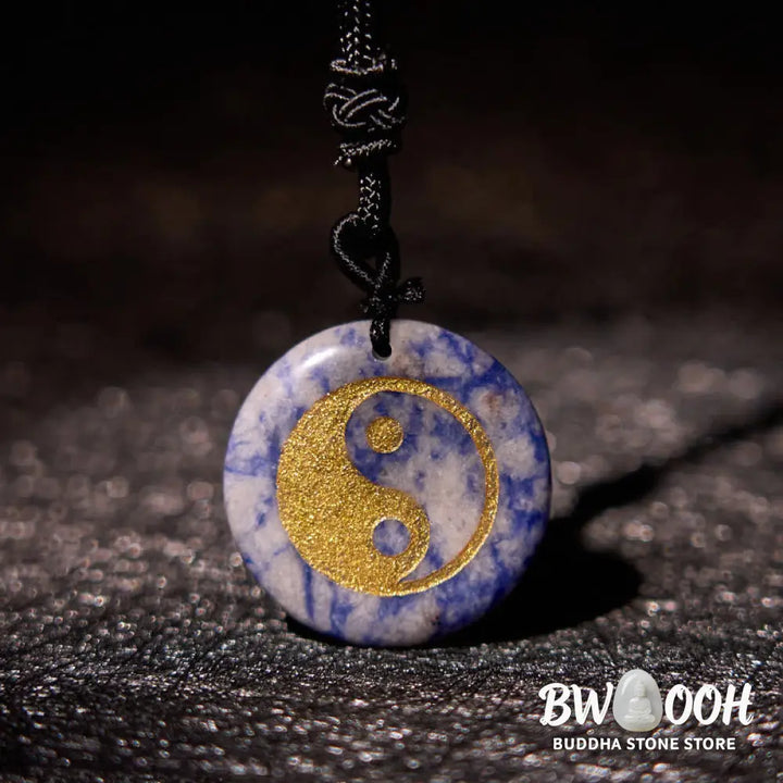 Buddha Stones Various Crystal Amethyst Tiger Eye Green Aventurine Yin Yang Spiritual Necklace Pendant - BWOOOH