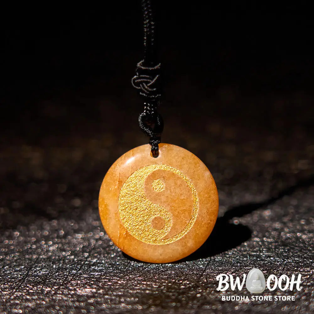 Buddha Stones Various Crystal Amethyst Tiger Eye Green Aventurine Yin Yang Spiritual Necklace Pendant - BWOOOH