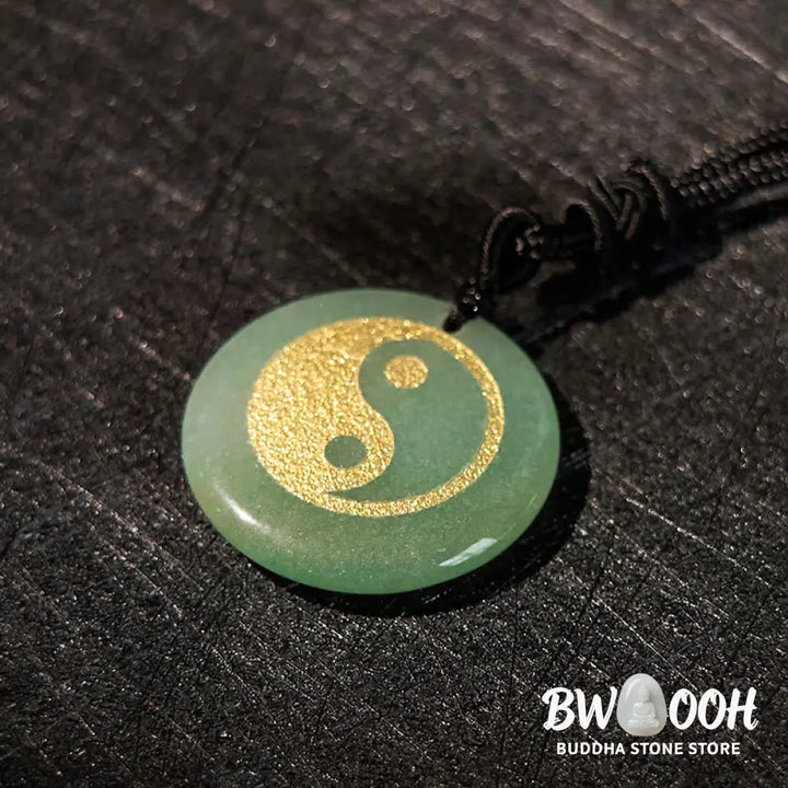 Buddha Stones Various Crystal Amethyst Tiger Eye Green Aventurine Yin Yang Spiritual Necklace Pendant - BWOOOH