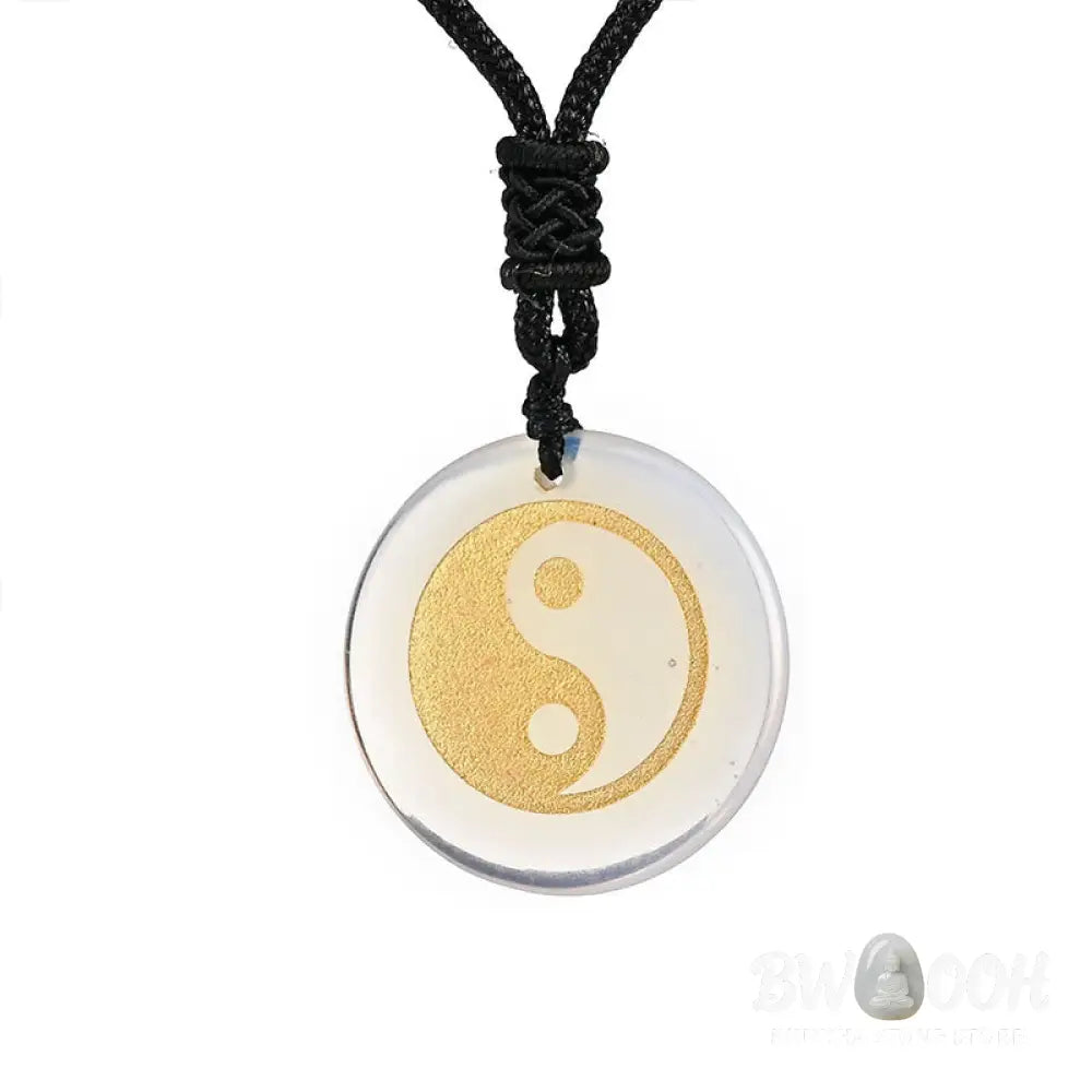 Buddha Stones Various Crystal Amethyst Tiger Eye Green Aventurine Yin Yang Spiritual Necklace Pendant - BWOOOH