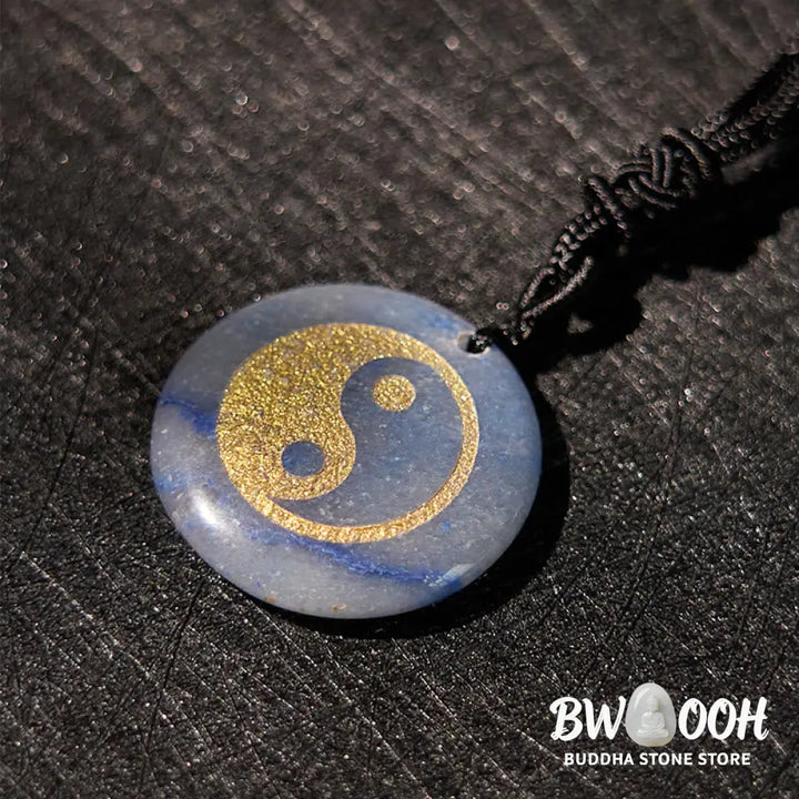 Buddha Stones Various Crystal Amethyst Tiger Eye Green Aventurine Yin Yang Spiritual Necklace Pendant - BWOOOH