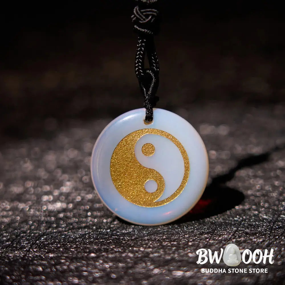 Buddha Stones Various Crystal Amethyst Tiger Eye Green Aventurine Yin Yang Spiritual Necklace Pendant - BWOOOH