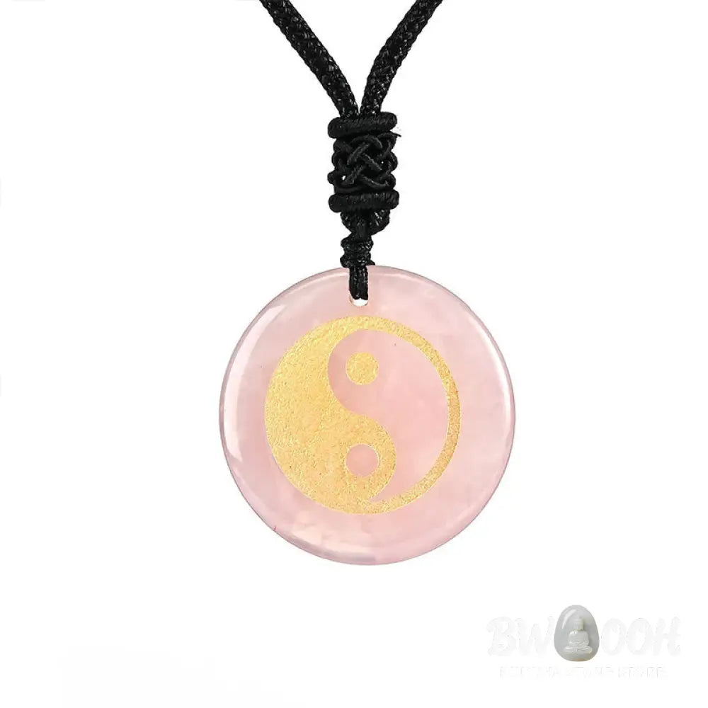 Buddha Stones Various Crystal Amethyst Tiger Eye Green Aventurine Yin Yang Spiritual Necklace Pendant - BWOOOH
