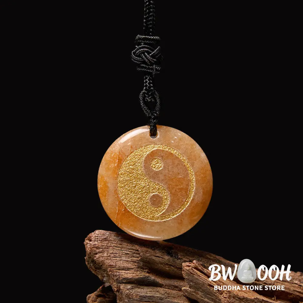 Buddha Stones Various Crystal Amethyst Tiger Eye Green Aventurine Yin Yang Spiritual Necklace Pendant - BWOOOH