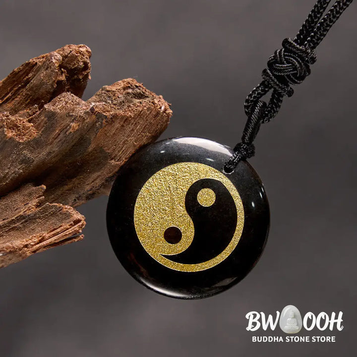 Buddha Stones Various Crystal Amethyst Tiger Eye Green Aventurine Yin Yang Spiritual Necklace Pendant - BWOOOH