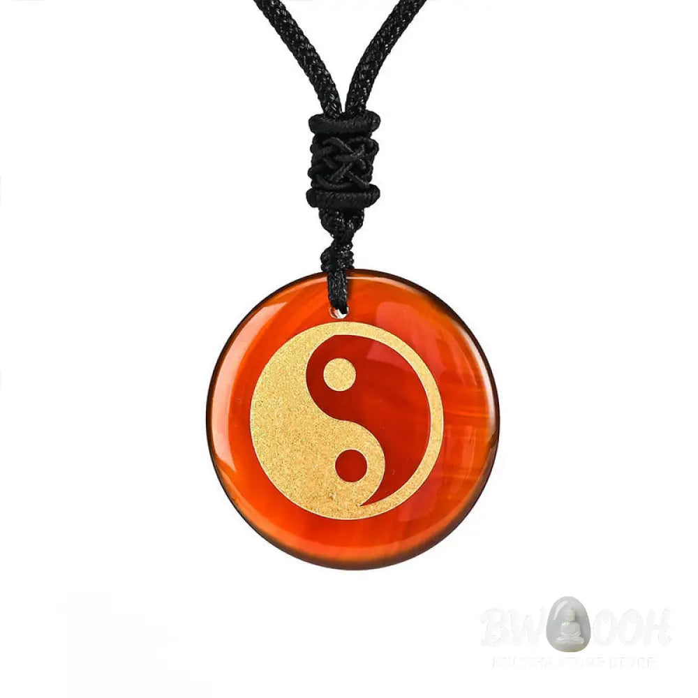 Buddha Stones Various Crystal Amethyst Tiger Eye Green Aventurine Yin Yang Spiritual Necklace Pendant - BWOOOH