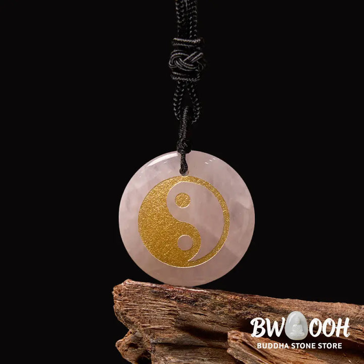Buddha Stones Various Crystal Amethyst Tiger Eye Green Aventurine Yin Yang Spiritual Necklace Pendant - BWOOOH