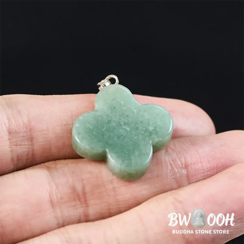 Buddha Stones Various Crystal Green Aventurine Black Obsidian Tiger Eye Plum Blossom Luck Necklace Pendant - Necklaces