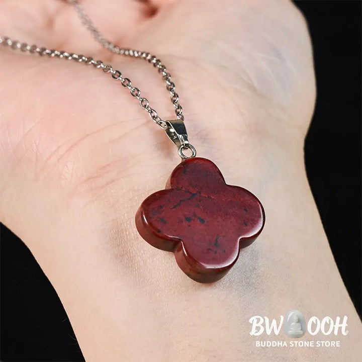 Buddha Stones Various Crystal Green Aventurine Black Obsidian Tiger Eye Plum Blossom Luck Necklace Pendant - Necklaces