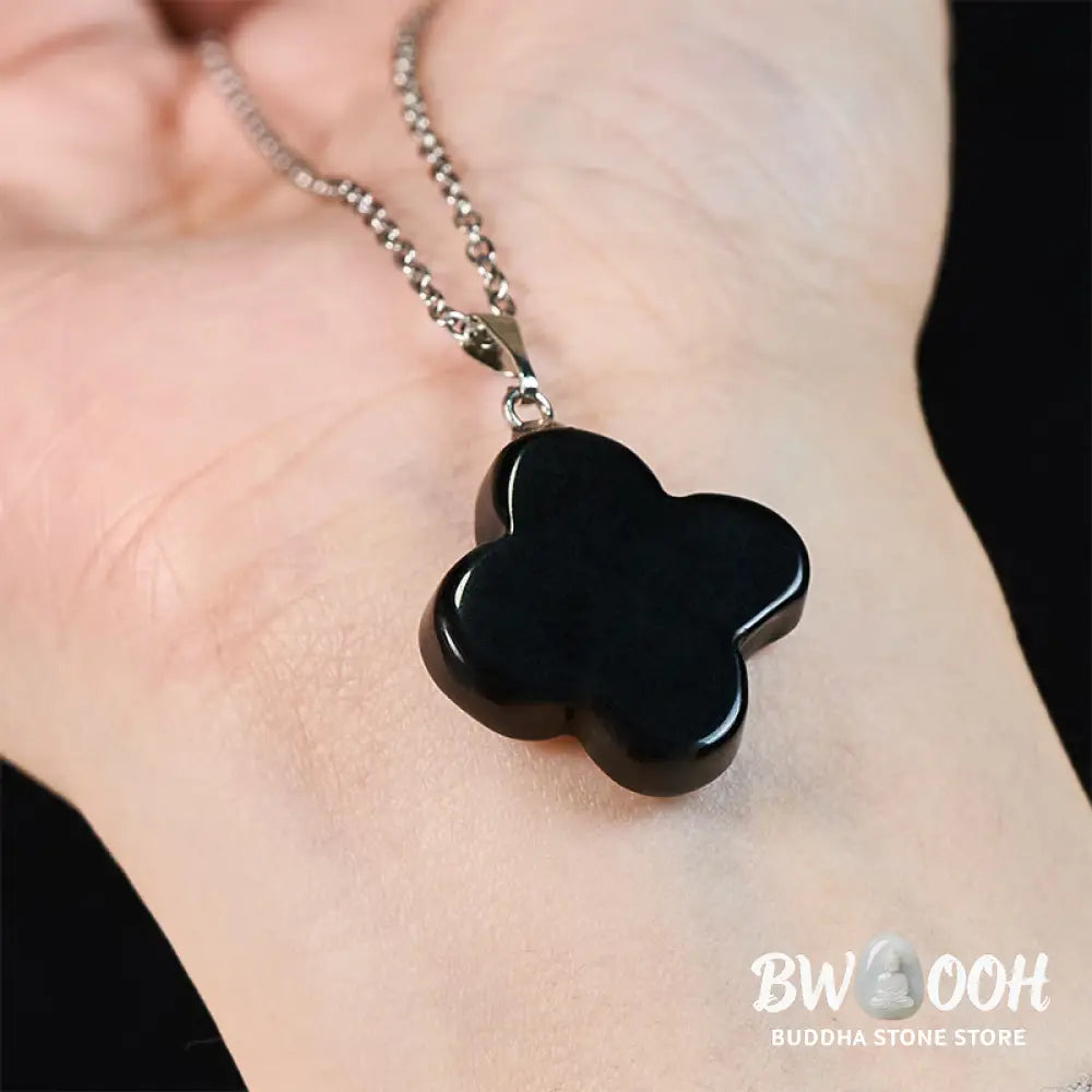 Buddha Stones Various Crystal Green Aventurine Black Obsidian Tiger Eye Plum Blossom Luck Necklace Pendant - Necklaces