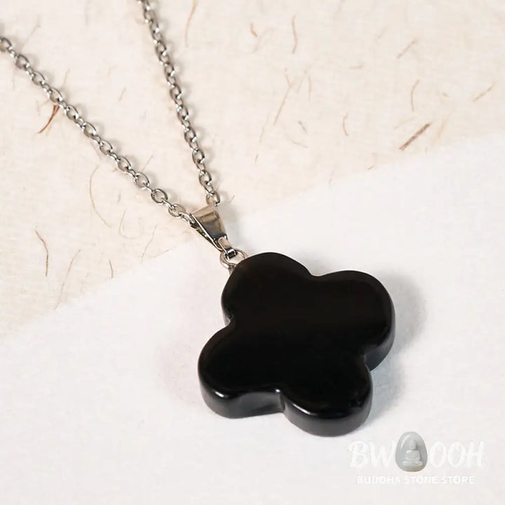 Buddha Stones Various Crystal Green Aventurine Black Obsidian Tiger Eye Plum Blossom Luck Necklace Pendant - Necklaces