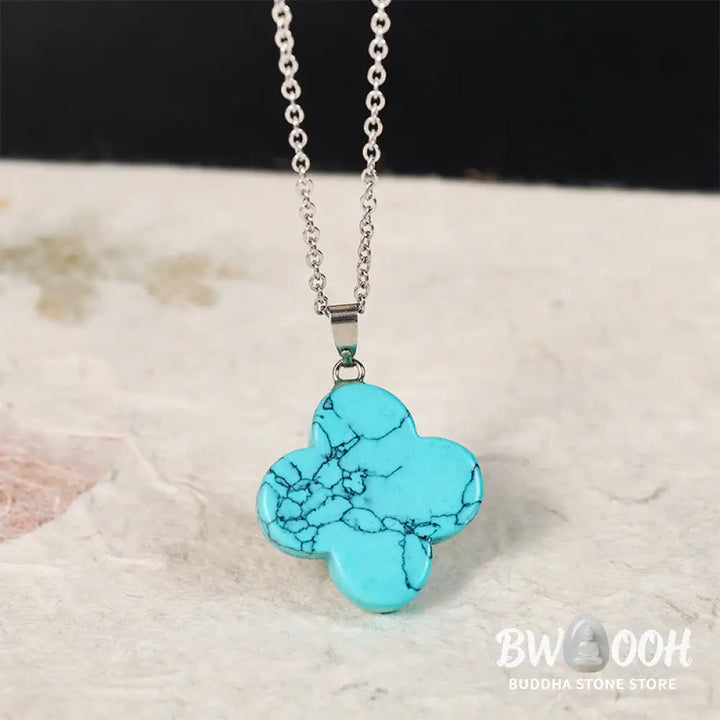Buddha Stones Various Crystal Green Aventurine Black Obsidian Tiger Eye Plum Blossom Luck Necklace Pendant - Necklaces