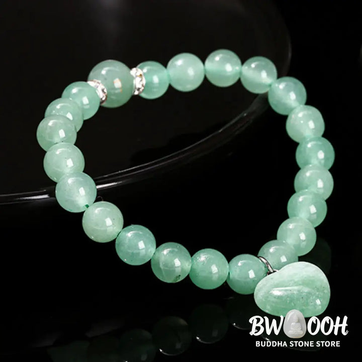 Buddha Stones Various Crystal Green Aventurine Love Heart Balance Bracelet - BWOOOH - Bracelet