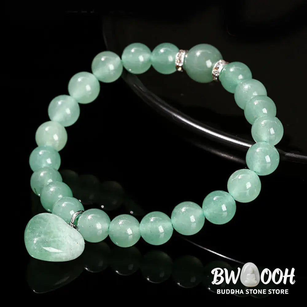 Buddha Stones Various Crystal Green Aventurine Love Heart Balance Bracelet - BWOOOH - Bracelet