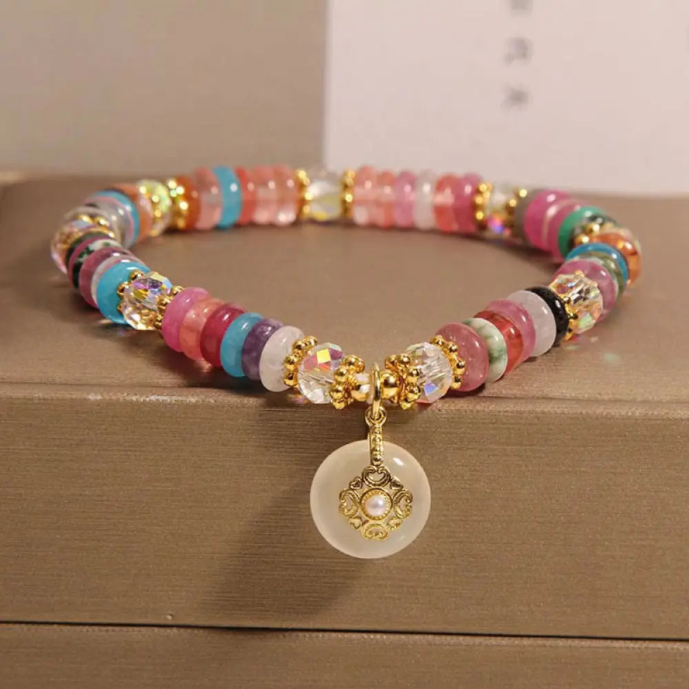 BWOOOH Various Crystal Peace Buckle Auspicious Bracelet - BWOOOH - Crystal Peace Buckle(Wrist Circumference: