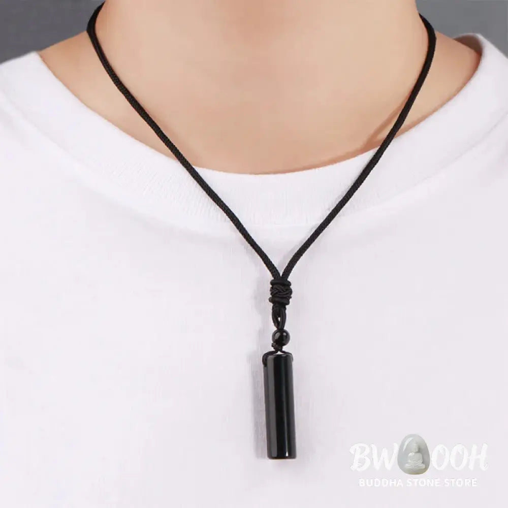 Buddha Stones Various Crystal Rose Quartz Green Aventurine Amethyst Cylinder Healing Necklace Pendant - BWOOOH