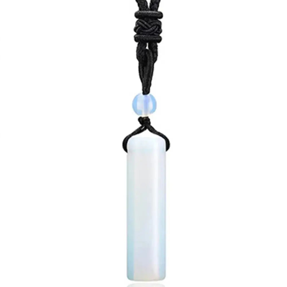 Buddha Stones Various Crystal Rose Quartz Green Aventurine Amethyst Cylinder Healing Necklace Pendant - BWOOOH