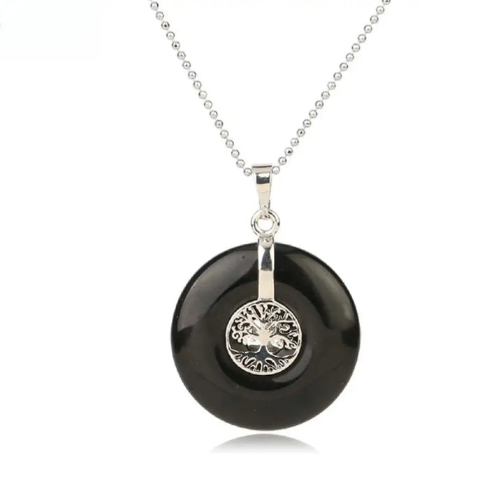 Buddha Stones Various Crystal Rose Quartz Green Aventurine Amethyst The Tree of Life Kindness Necklace Pendant - BWOOOH