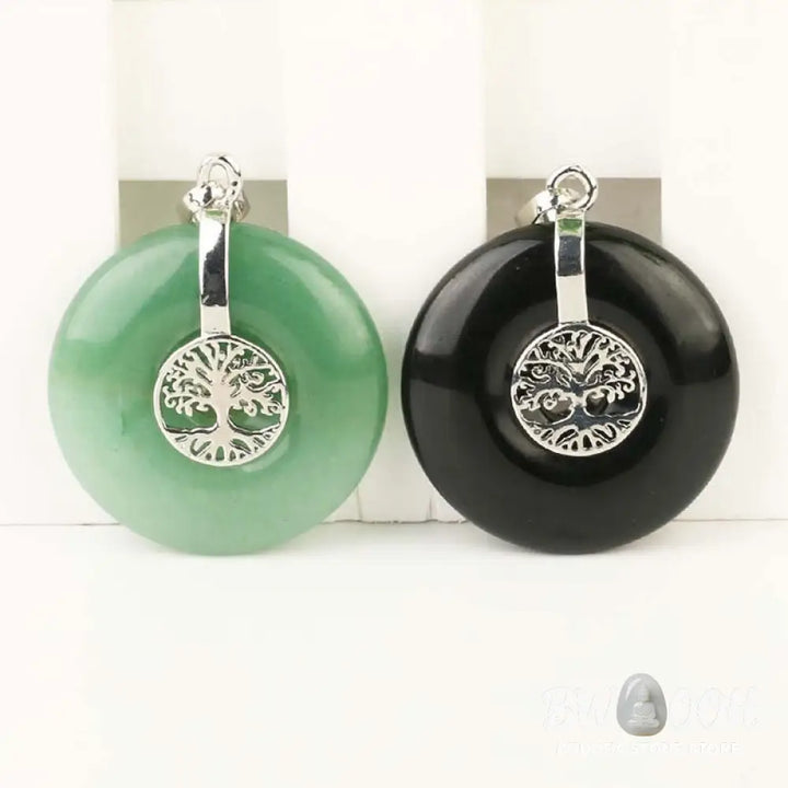 Buddha Stones Various Crystal Rose Quartz Green Aventurine Amethyst The Tree of Life Kindness Necklace Pendant - BWOOOH