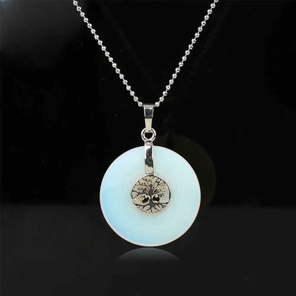 Buddha Stones Various Crystal Rose Quartz Green Aventurine Amethyst The Tree of Life Kindness Necklace Pendant - BWOOOH