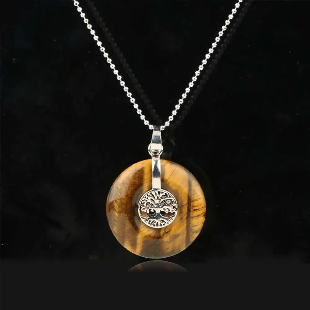 Buddha Stones Various Crystal Rose Quartz Green Aventurine Amethyst The Tree of Life Kindness Necklace Pendant - BWOOOH