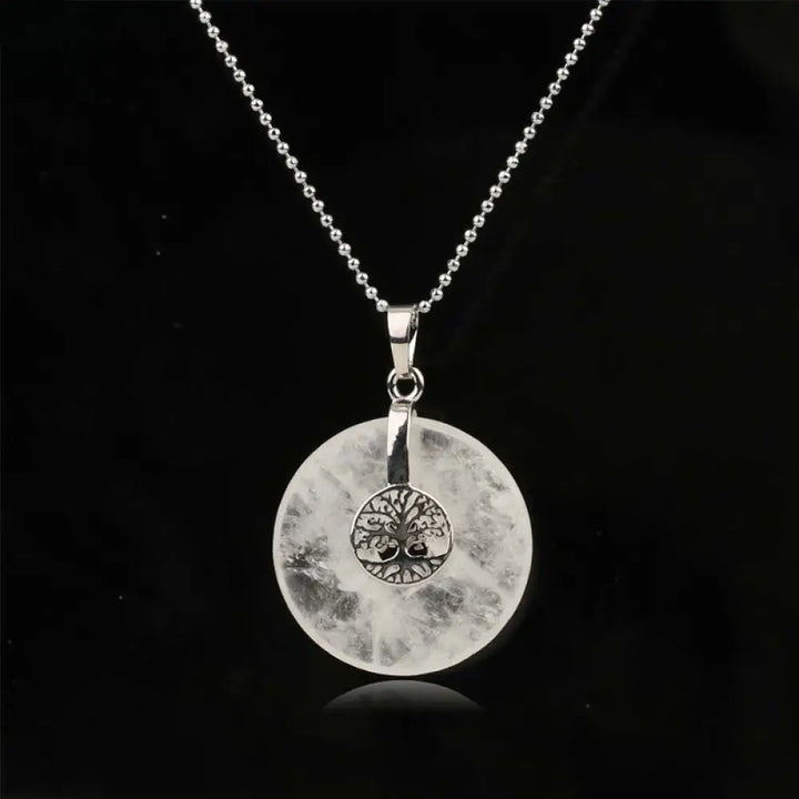 Buddha Stones Various Crystal Rose Quartz Green Aventurine Amethyst The Tree of Life Kindness Necklace Pendant - BWOOOH