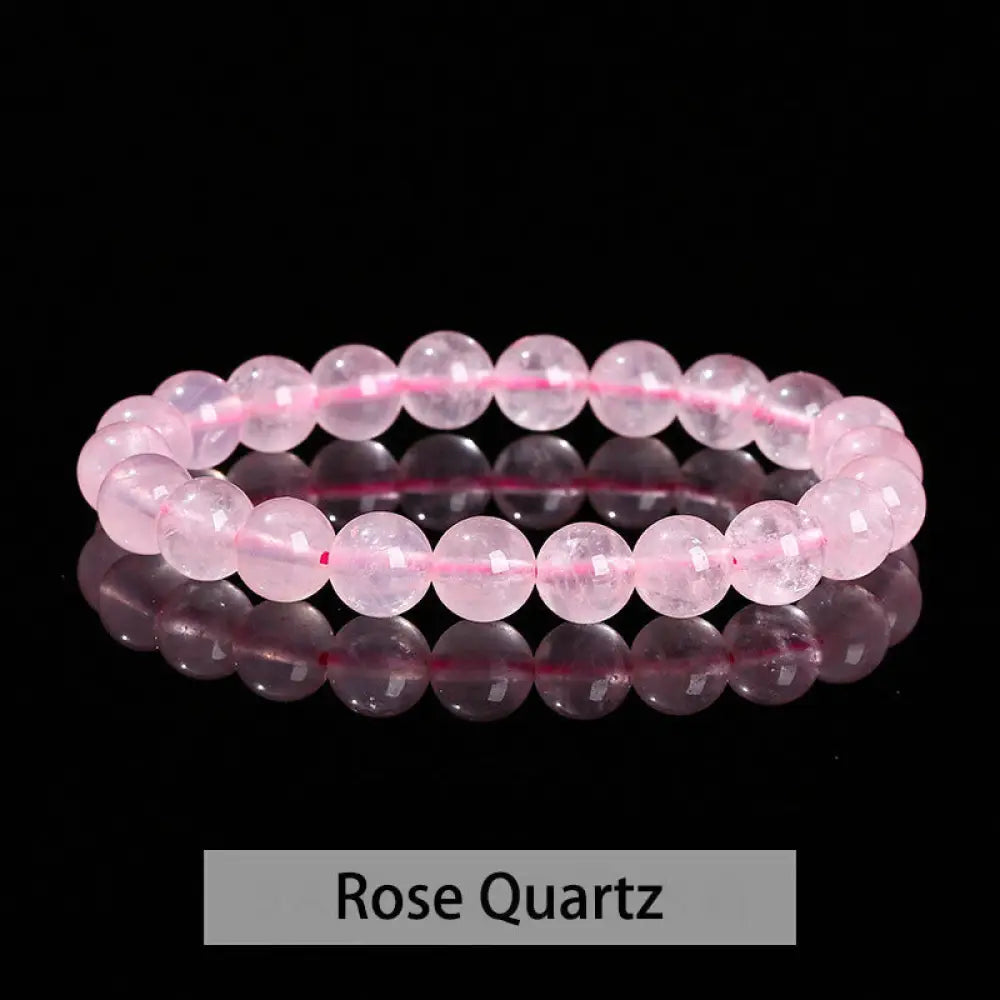 Buddha Stones Various Crystal Stone Amethyst Green Aventurine Rose Quartz Healing Bracelet - BWOOOH - Rose Quartz