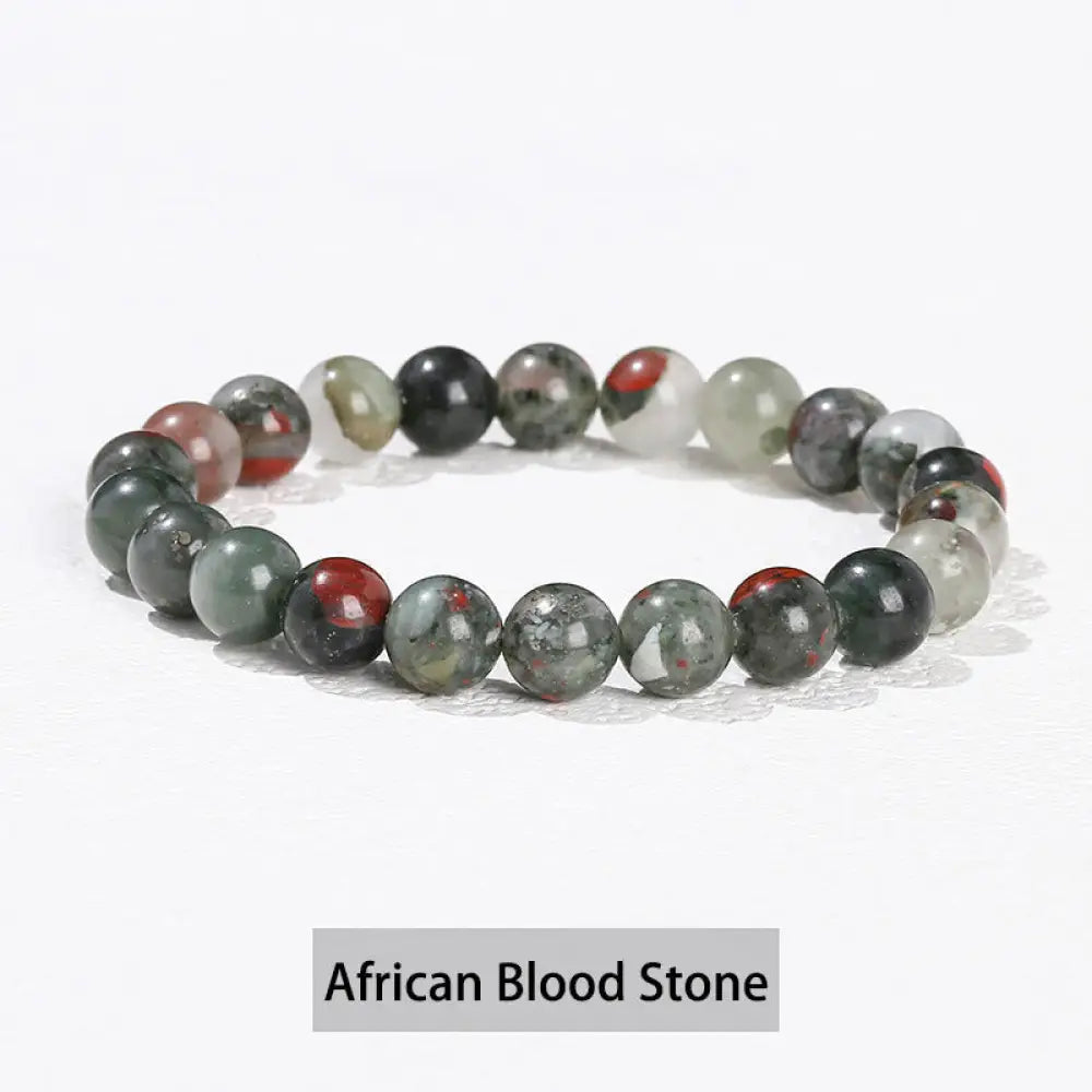 Buddha Stones Various Crystal Stone Amethyst Green Aventurine Rose Quartz Healing Bracelet - BWOOOH - African Blood