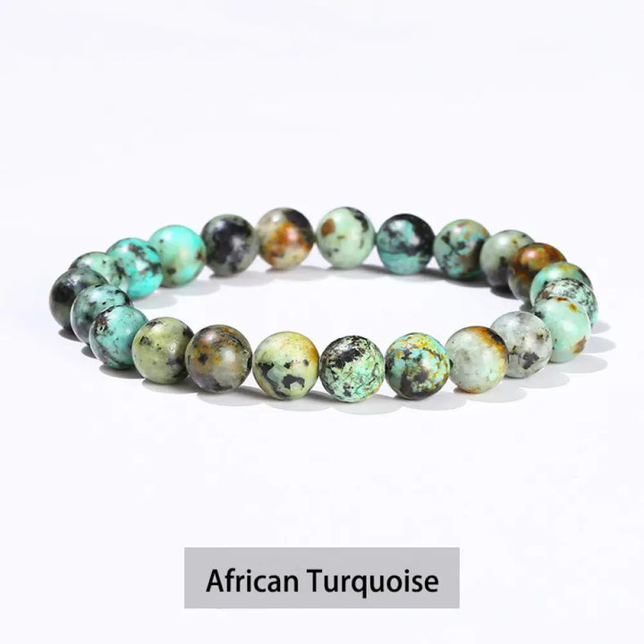 Buddha Stones Various Crystal Stone Amethyst Green Aventurine Rose Quartz Healing Bracelet - BWOOOH - African Turquoise