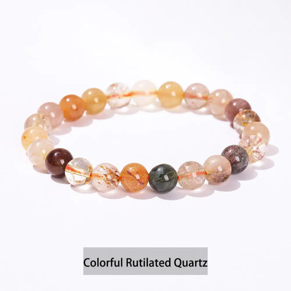 Buddha Stones Various Crystal Stone Amethyst Green Aventurine Rose Quartz Healing Bracelet - BWOOOH - Colorful