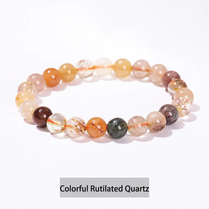 Buddha Stones Various Crystal Stone Amethyst Green Aventurine Rose Quartz Healing Bracelet - BWOOOH - Colorful