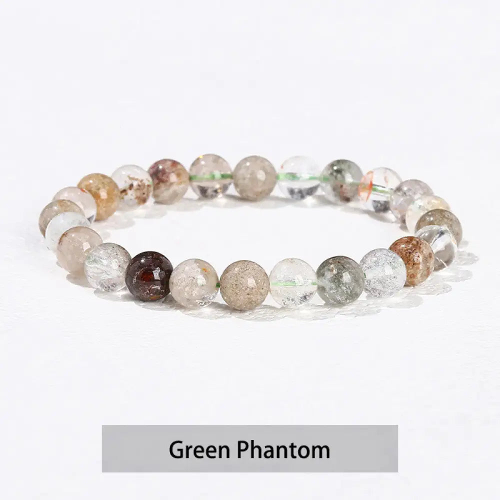 Buddha Stones Various Crystal Stone Amethyst Green Aventurine Rose Quartz Healing Bracelet - BWOOOH - Green Phantom