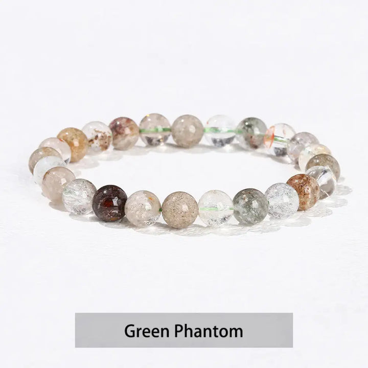 Buddha Stones Various Crystal Stone Amethyst Green Aventurine Rose Quartz Healing Bracelet - BWOOOH - Green Phantom