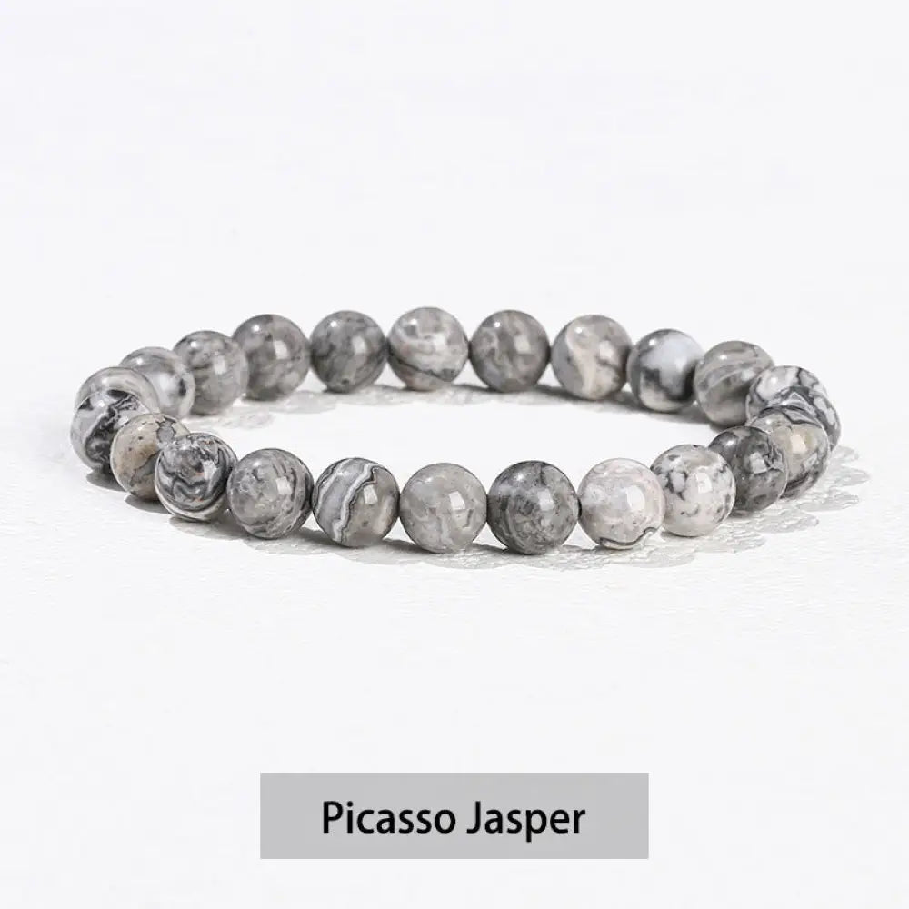 Buddha Stones Various Crystal Stone Amethyst Green Aventurine Rose Quartz Healing Bracelet - BWOOOH - Picasso Jasper
