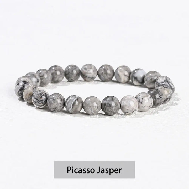 Buddha Stones Various Crystal Stone Amethyst Green Aventurine Rose Quartz Healing Bracelet - BWOOOH - Picasso Jasper