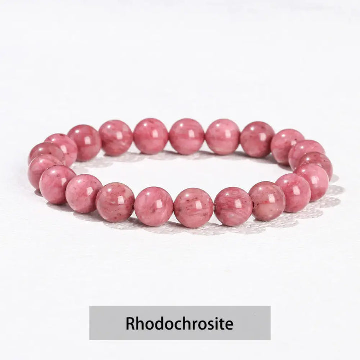 Buddha Stones Various Crystal Stone Amethyst Green Aventurine Rose Quartz Healing Bracelet - BWOOOH - Rhodochrosite